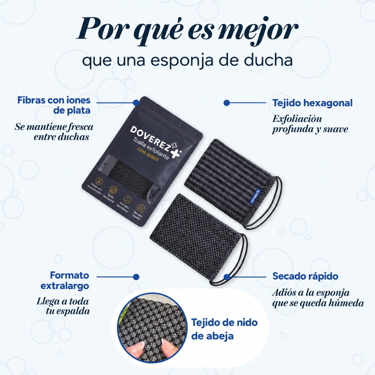 Toalla de ducha exfoliante Doverez