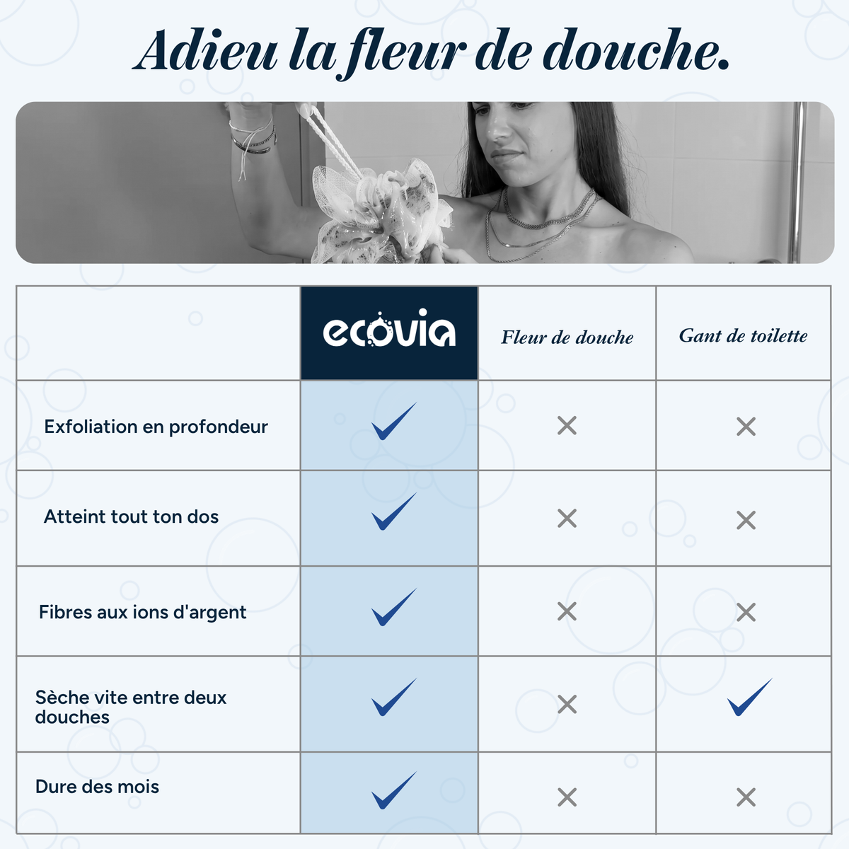 Toalla de ducha exfoliante Doverez