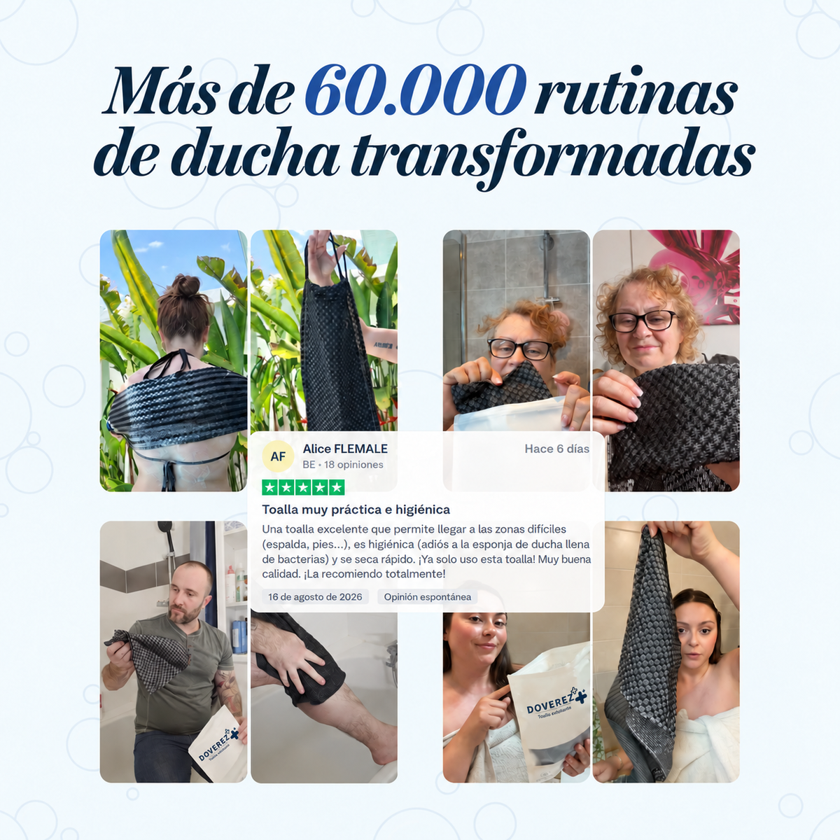 Toalla de ducha exfoliante Doverez